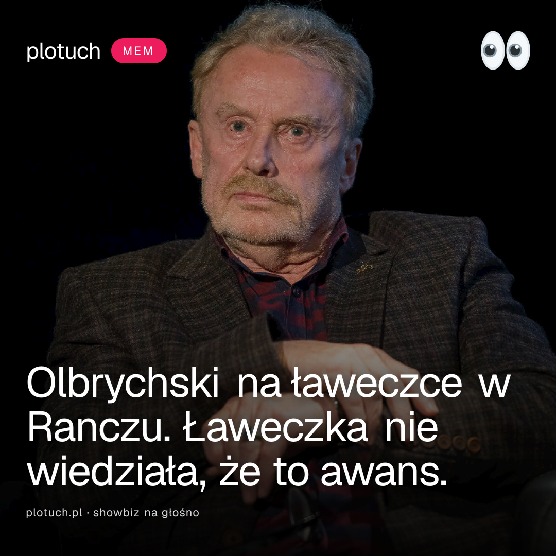 Olbrychski na ławeczce w Ranczu. Ławeczka nie wiedziała, że to awans.