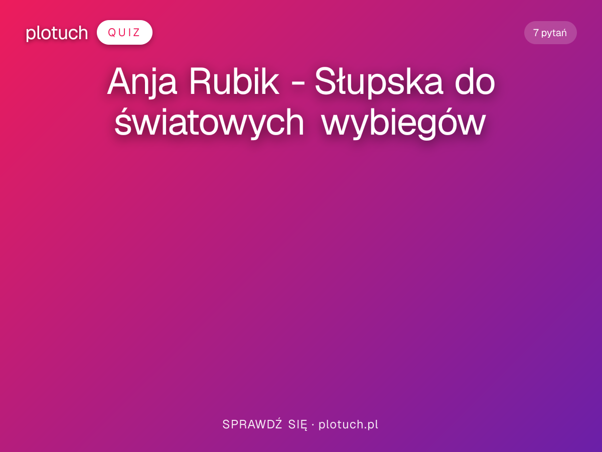Anja Rubik - Słupska do światowych wybiegów
