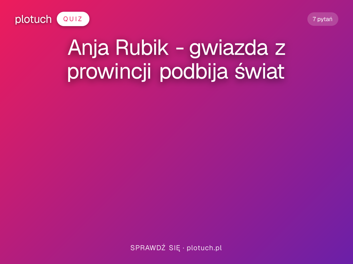 Quiz: Anja Rubik - gwiazda z prowincji podbija świat