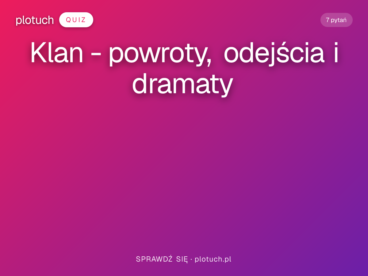 Quiz: Klan - powroty, odejścia i dramaty