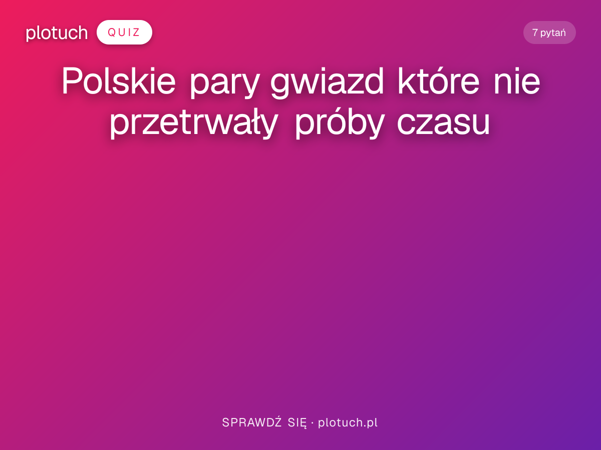 Quiz: Polskie pary gwiazd które nie przetrwały próby czasu