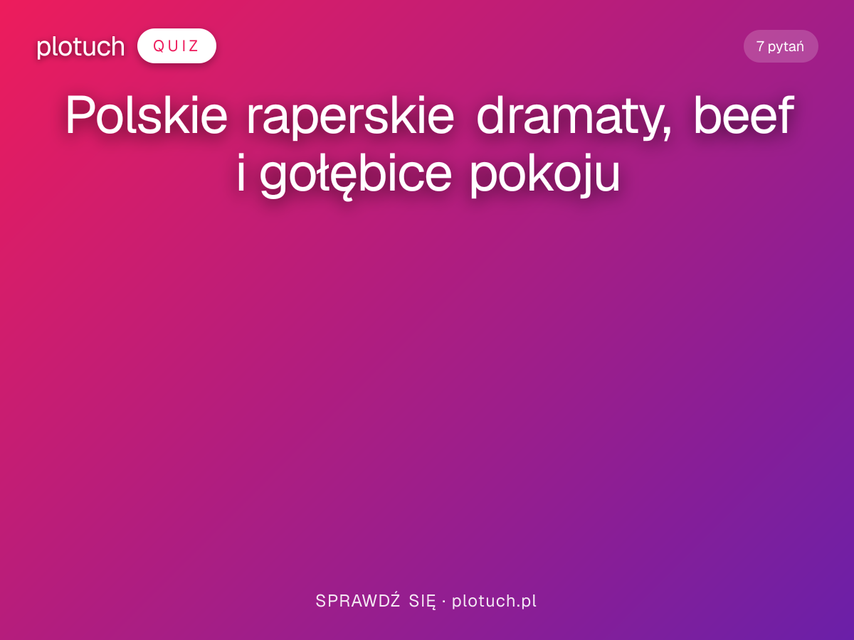 Quiz: Polskie raperskie dramaty, beef i gołębice pokoju