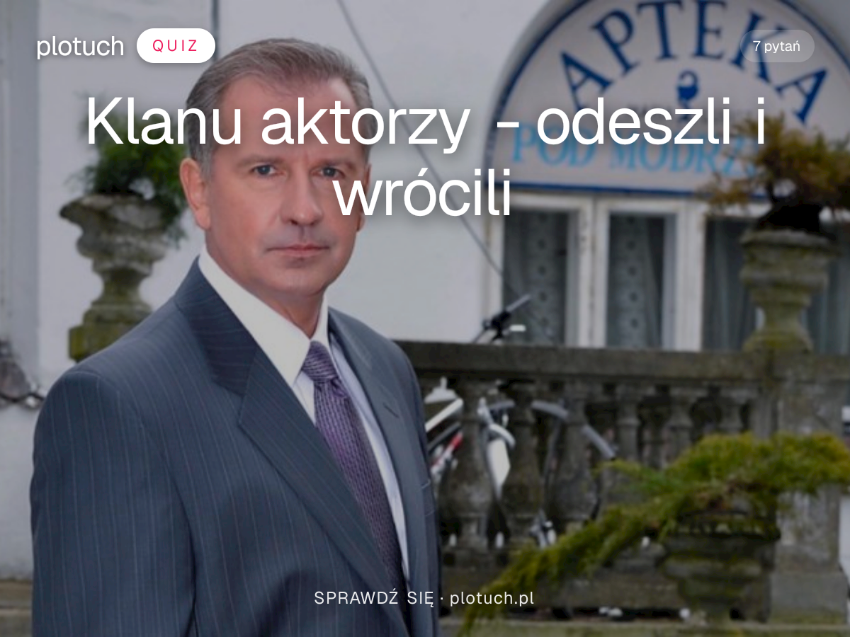 Quiz: Klanu aktorzy - odeszli i wrócili