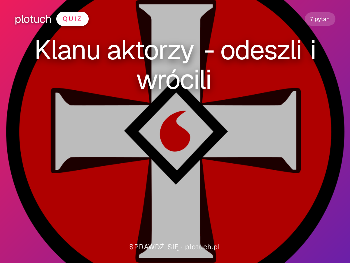 Quiz: Klanu aktorzy - odeszli i wrócili