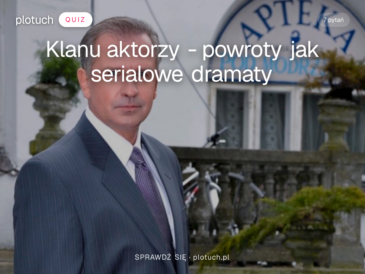 Quiz: Klanu aktorzy - powroty jak serialowe dramaty